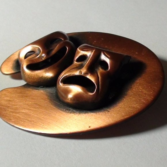 Hollywood DIVA Comedy Tragedy Drama Masks Copper - Picture 1 of 4